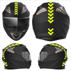 Generico Kit 2 Adesivi stripe striscia freccia banda driving racing fascia Casco Moto Serbatoio Valigia universale cod. 2235 (029 Giallo Fluo)