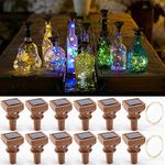 YJFWAL 2024 Upgraded 12 Pack Solar Wine Bottle Lights,20 LEDs Waterproof Copper Lights, Bottle Lights Fairy Cork String Lights for Christmas, Outdoor, Wedding Decor, Halloween Decor(Multi Color)