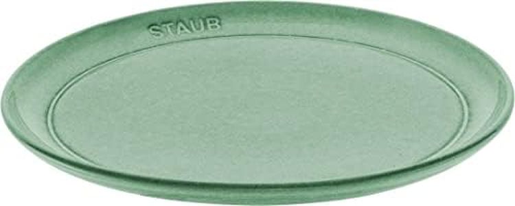 staub 40508-181 Ceramic Plate 8.7 inches (22 cm) Sage Green Medium Plate, Ceramic, Microwave Safe