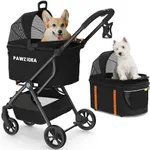 PAWZIDEA Pet Stroller 4 in 1, Dog S