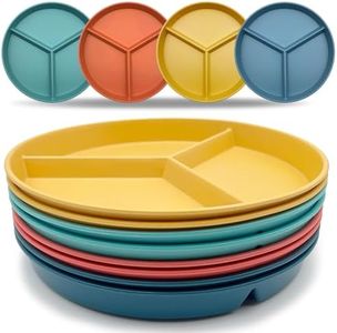 DYB DONGYONGBAO Portion Control Plate 9.6 Inch 8Piece, Divided Plates For Adults With 3 Compartments, Microwave And Dishwasher Safe，Suitable For Adult Weight Loss