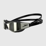 Speedo Unisex Fastskin Hyper Elite Swimming Goggles Competitive Goggles Performance Goggles Training Goggles Hydrodynamic, Black/Oxid Grey/Chrome, One Size