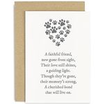 Old English Co. Paw Print Sympathy Card For Pet Loss - Thinking of You Card for Death of Pet Dog Cat - Pet Death Condolences Card - Poem Deepest Sympathy Sorry For Your Loss Card | Blank Inside
