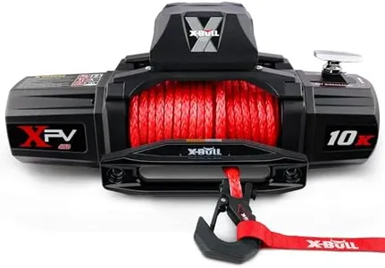 X-BULL Winch-10000 lb. Load Capacity Electric Winch Kit -12V Synthetic Rope Winch,Waterproof IP67 Electric Winch with Hawse Fairlead, with Wireless Handheld Remote and Corded Control Recovery