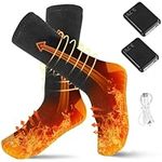 Heated Socks, Rechargeable Heated Socks for Men and Women, 3.7V 6000mAh Battery, Washable Electric Heating Socks with 3 Heat Settings for Winter Skiing, Skating, Hiking, Fishing, Outdoor Sports