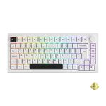 Akko 5075B Plus Gaming Keyboard RGB Chroma with Mechanical Linear Switch, 3 Modes ISO-UK Layout Keyboard with 5 Pin Hot Swap, Cherry PBT Keys, N-Key Rollover for Windows/Mac (Black White)