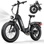 ACTBEST Electric Bike for Adults, 20" X4 Fat Tire Ebikes with 750w Brushless Motor, 48V 15AH Removable Battery, Step-Thru E Bicycle Bike up to 28MPH, 7-Speed, Knight Black