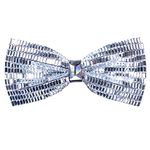 Dubulle Adjustable Diamond Bow Tie Mens Sliver and White Glitter Crystal Bowtie Formal Business Party