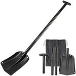 COFIT 110cm Retractable Snow Shovel, Aluminium Alloy Snow Sand Mud Removal Tool for Car Outdoor Camping and Garden, Detachable Four-piece Construction, Black