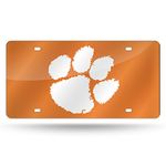 NCAA Clemson Tigers Laser Inlaid Metal License Plate Tag