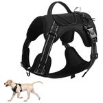 Qpets® Dog Vest Harness, Rottweiler Dog Belt for Medium Large Dogs, No-Pull Pet Harness Adjustable Dog Harness with Handle and Double D Rings Quick Release Buckle Working Training (XL, 22.5-45KG)