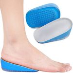 Ailaka 1 Pair Gel Height Increase Insoles, Shock Absorption Heel Cushion Pads, Height Lift Shoes Inserts for Men & Women