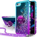 iPhone 6S Case, iPhone 6 Case, Silverback Moving Liquid Holographic Sparkle Glitter Case with Kickstand, Bling Diamond Bumper with Ring Protective Apple iPhone 6/6S Case for Girls Women -Purple