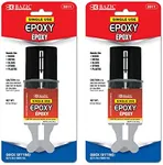 BAZIC Epoxy Glue w/Syringe Applicator 0.2 Oz/5.6g, Quick Setting, 2 Part Clear Glue Bond Adhesive to Wood Metal Glass Stone Plastic, 2-Pack