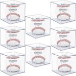 8Pcs Baseball Display Case, UV Protected Acrylic Boxes for Display,Clear Display Case Baseball Cube Memorabilia Showcase Autograph Ball Protector