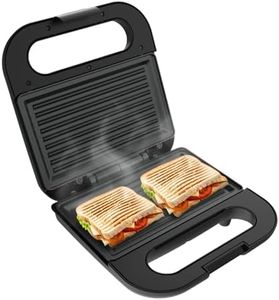 Havells Quick Crunch Grill Sandwich Maker | 800 W | Power Indicator Light | Non-Stick Coating Plates | 230 Volts | Heat Resistant Body | Quick Heating (Black)