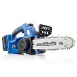 Hyundai 20v 10" Bar Lithium-ion Brushless Cordless Chainsaw with 4ah Battery and Charger, Average Run Time Up to 52min, Lightweight & Powerful Chain Saw, 3 Year Warranty