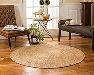 THE HOME TALK Natural Handcrafted Braided Round Jute Rug- 120CM|Traditional Carpet for Living Room,Kitchen,Entryway,Bedroom,Dining Room|Rustic Bohemian Decor| Anti-Skid Carpets for Centre Table