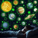 Solar System Wall Decals Glow in The Dark Stars 780 PCS, Glowing Planets Stickers for Ceiling, Nursery Wall Stickers for Bedroom, Kids Room Decorations (Green)