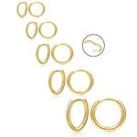 NEVEGE Gold Hoop Earrings Small Gold Hoops Earrings for Women 14K Gold Plated Earrings Hypoallergenic Huggie Small Hoop Earrings Lightweight Cartilage Gold Earrings for Women Girls 6/8/10/12/14mm