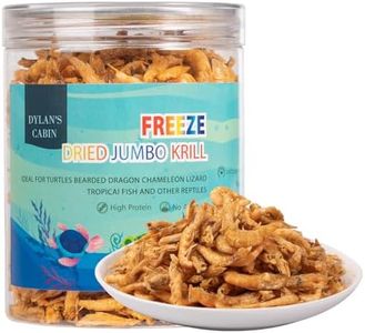 Dylan's cabin Turtle Food Freeze Dried Krill - Jumbo Antarctic Krill High Protein Reptile Food for Aquatic Turtles,Bearded Dragon Chameleon Lizard Amphibians,Tropical Fish and Reptiles(113G)