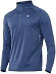 NORTHYARD Men's Running Shirt Long Sleeve Quarter Zip Pullover Moisture Wicking Quick Dry Athletic Workout Shirts FEDERALBLUE-4XL