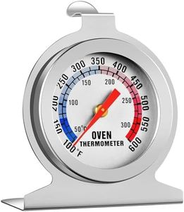 Oven Thermometer with 50-300°C/100-600°F Double Scale, Stainless Steel Dial Oven Thermometer, Hang or Stand Cooker Thermometers for Baking Grilling Cooking Thermometer Electric Ovens