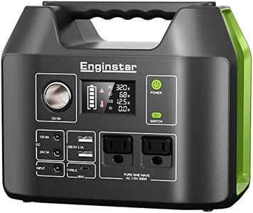 EnginStar Portable Power Station 300W, 296Wh Battery Pack with 110V Pure Sine Wave AC Outlet for Outdoors Camping Travel Hunting Emergency Use, 80000mAh Backup Battery Power Supply for CPAP-Green