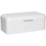 Culinary Couture Extra Large White Bread Box for Kitchen Countertop - Holds 2 Bread Loaves! - 16.5" x 9" x 6.5" - Stainless Steel Vintage Bread Boxes for Kitchen Counters