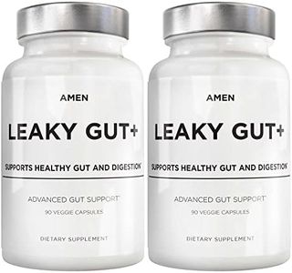 Amen Leaky Gut Supplements - Advanced Formula with Bioavailable L Glutamine, Zinc, Turmeric, Licorice Root - Bowel and Stomach Probiotics & Fermented Prebiotics - Non-GMO - 90 Capsules - (2 Pack)