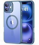 ESR for iPhone 16 Plus Case, Compatible with MagSafe, Shockproof Military-Grade Protection, Magnetic Phone Case for iPhone 16 Plus, Classic Hybrid Case (HaloLock), Clear Blue