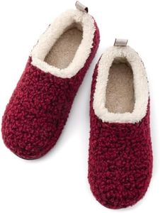 RockDove Women's Nomad Faux Shearling Lined Closed Back Slipper, Wine Red, 8-9