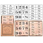 Ebrima 32 Pieces Wooden Rubber Stamp Set Week Months and Number Design Vintage Decorative Stamps for Craft Scrapbook Painting, Diary and Card Making (A)