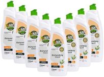 Just Green Organic Dish Soap, Plant-Based Dishwashing Liquid, Non-Toxic, Hypoallergenic, EcoCert Certified, Vegan, Grease-Cutting, Orange Scent, 25.3 fl oz (750 ml) - 8 Pack