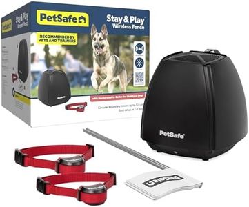 PetSafe Stay & Play Wireless 2-Dog Fence for Stubborn Dogs – No Wire – Covers 3/4-Acre Yard – for Pets 5 lb. and Up – Portable – from The Parent Company of Invisible Fence Brand
