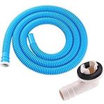 Quesuc 3/5 Inch AC Drain Hose Connector Elbow Fitting with Rubber Ring for Mini-Split Units and Window AC Unit and Air Conditioner Drain Hose with 5.2 Feet Long