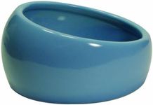 Living World Ceramic Ergonomic Pet Dish 120 ml Capacity, Blue Small