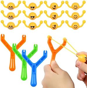 Ainiv 15 Piezas Juguetes Divertidos de Tirachinas de Caca, 3 Tirachinas y 12 Juguetes Blandos de Caca, Juguetes de Punta de Los Dedos, para Niños Adultos Cumpleaños Broma Navidad Juguetes Regalo