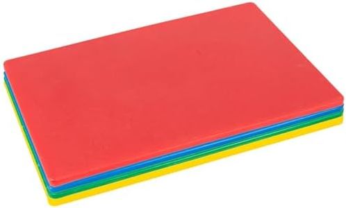 4pc Multi Colour-Coded Plastic Chopping Board Set - Thick Coloured Kitchen Catering Meat Bread Food Cutting Cooking Mat - by Argon Tableware