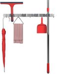 Mop and Broom Holder Wall Mount, Keep your Closet and Garage Tidy with a Heavy Duty Wall Mounted Mop and Broom Holder, - Utility Rack Laundry Room Organization and Storage Tool Rack Organizer Hooks