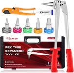 Saker PEX Tube Expansion Tool Kit | PEX-A Expansion Tool with 1/2'', 3/4'',1'', 3/8'', 5/8''Expansion Heads | Mannual Expander Tool Kit SD-F1960 Standard PEX Coupling