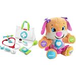 Fisher-Price Medical Kit + Fisher-Price Plush Dog Baby Toy with Lights Music and Smart Stages (Laugh & Learn Sis)