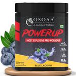 OSOAA Power Up Pre Workout Supplement - 400g, Blue Lagoon | 200mg Caffeine, 1000mg L-Arginine, 4000mg Beta Alanine, 1500mg Citrulline Malate | Muscle Pump & Performance