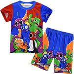 Boys Pajamas Set Rainbows Friends Kids Short Sleeve Two Pieces Pyjamas Size 4-9 Years Sleep-Wear For Boys Red 8-9 Years