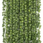 12 Pack 84 Feet Artificial Ivy Fake Vines for Room Decor Artificial Garland Ivy Plant Home Kitchen Party Wedding Wall Decoration