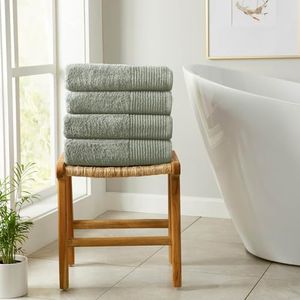 Green Bath Towels - 100% Featherspun Cotton 4 Pack 54x27 Bath Towel Set - Ultra-Soft, Lightweight, & Quick-Drying Towels for Bathroom Decor (Desert Sage Green)