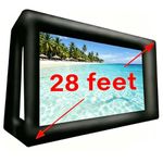 28 ft Inflatable Movie Screen Outdoor Incl Blower - Front and Rear Projection - Portable Blow Up Projector Screen for School, Churches, Grand Parties, Backyard Pool Fun