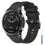 Silicone Bands for Garmin Fenix 7/7 Pro/6/6 Pro/5/5 Plus, Forerunner 965/955/945/935/745/Approach S70 47mm/S62/S60/Epix 2/2 Pro 47mm, 22mm Quick Fit Strap for Garmin Instinct (Black)