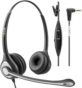 Phone Headset 2.5mm with Microphone Noise Cancelling & Volume Controls, Comfort-Fit Telephone Headset for Polycom Panasonic AT&T Vtech Uniden Cordless Phones Handsets