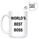 Dunder Mifflin (The Office) World's Best Boss TV Television Show Ceramic Mug Coffee (Tea, Cocoa) 15 OZ Mug, Official Michael Scott Mug As Seen On The Office